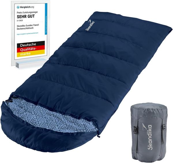 Skandika Kinderschlafsack Dundee Junior, Baumwolle, wasserabweisend, 3 Jahreszeiten, für Kinder, bis -15 °C