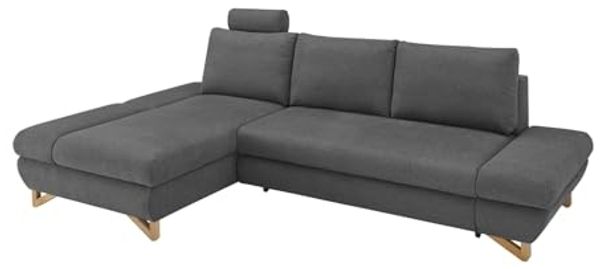 Ecksofa Skalm in grau mit Bettfunktion 284 cm