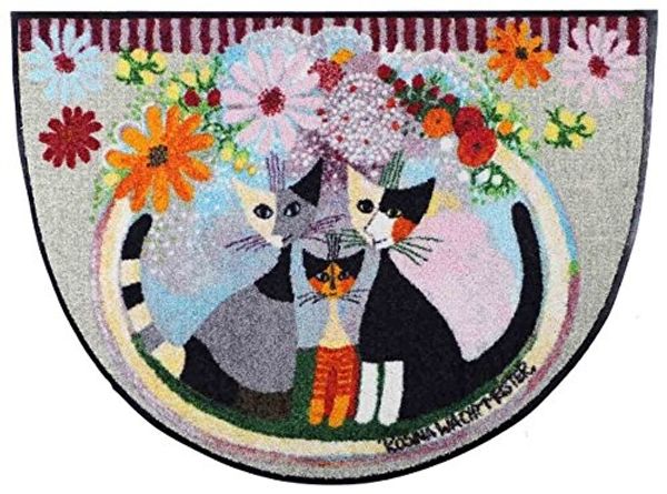 Salonloewe Fußmatte Fußmatte 60x85 Rosina Wachtmeister Famiglia con fiore halbrund, Halbrund, Höhe: 600 mm
