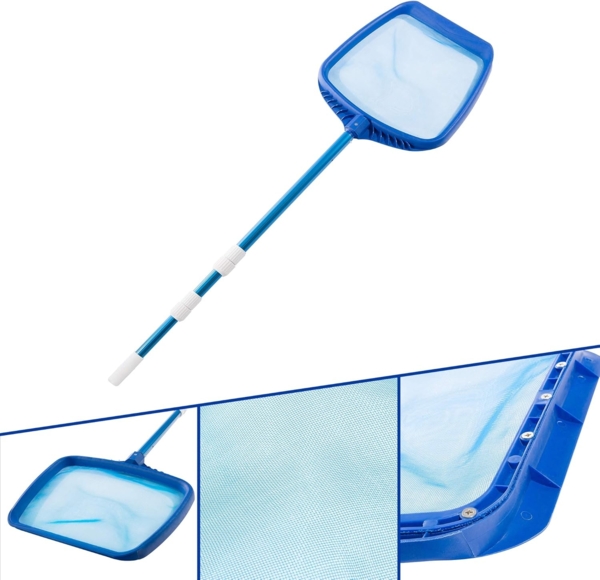 Arebos Poolbürste Poolkescher mit Teleskopstange, Poolreinigung Bodenkescher, (Set)