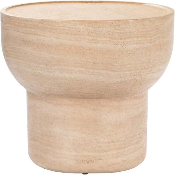 Beistelltisch NOBLE oval in Kalksteinoptik von Zuiver