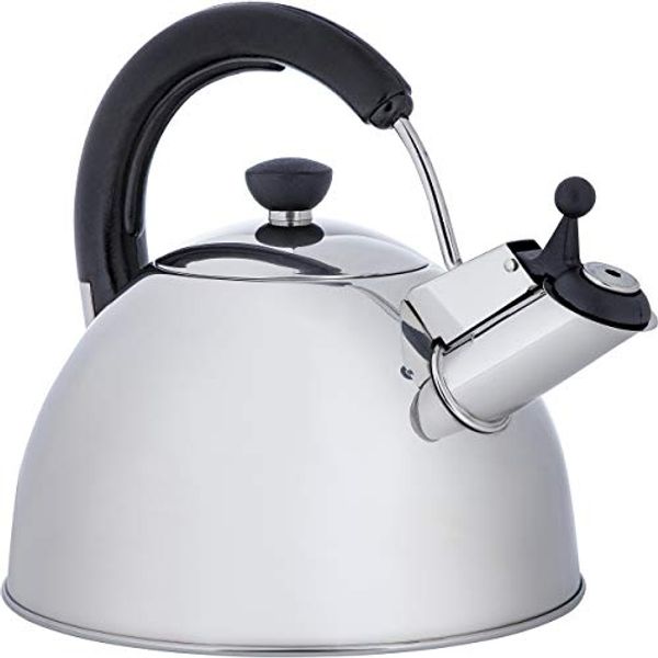 ONVAYA® Wasserkessel aus Edelstahl | 2,5 L | Wasserkocher | Teekocher | Klassischer Flötenkessel mit Pfeifton | induktionsgeeignet