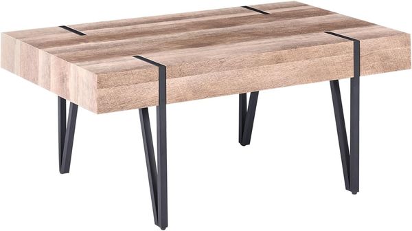 Couchtisch brauner Holzfarbton rechteckig 60x110 cm ADENA