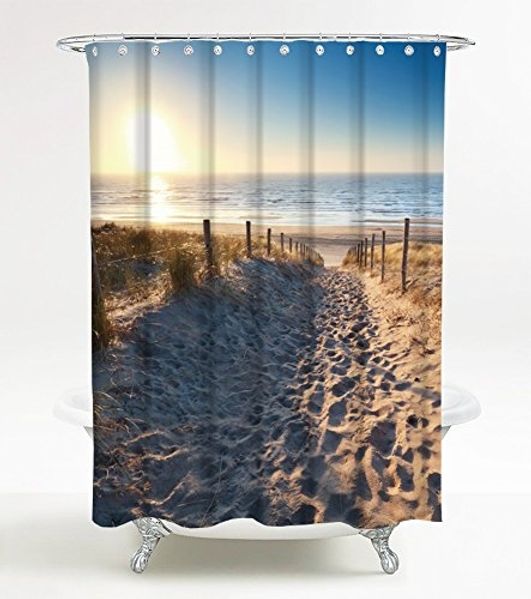 Sanilo Duschvorhang Düne 180 x 200 cm, 100% wasserdicht, Anti-Schimmel-Effekt, hochwertige Qualität