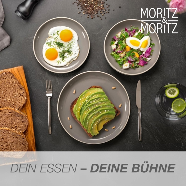 Moritz & Moritz Kombiservice CAVO Geschirrset - Stone (18-tlg), 6 Personen, Steinzeug, für 6 Personen aus Steinzeug Bild 5