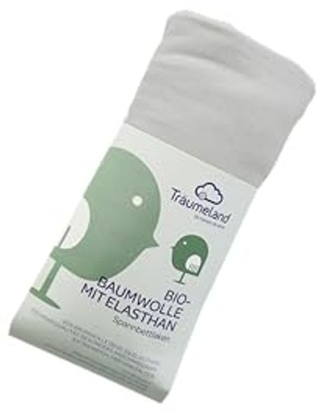 Träumeland Spannbettlaken Bio-Baumwolle hellgrau 40 x 90 cm