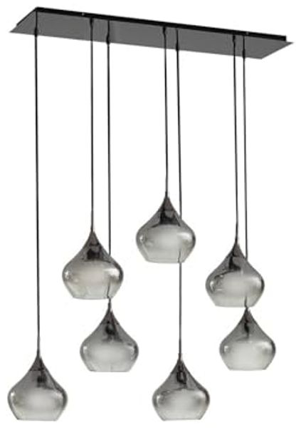 Lucande Hängeleuchte Jarven, Glas Alu IP20, 7 x 15 W LED