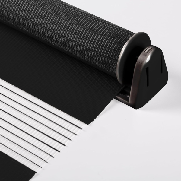Doppelrollo Klemmfix ohne Bohren 95x100 cm Schwarz Duo Rollo Klemmrollo Sonnenschutzrollo Fensterrollo für Fenster & Türen Zebrarollo Seitenzugrollo Bild 4