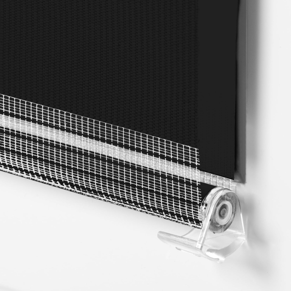 Doppelrollo Klemmfix ohne Bohren 95x100 cm Schwarz Duo Rollo Klemmrollo Sonnenschutzrollo Fensterrollo für Fenster & Türen Zebrarollo Seitenzugrollo Bild 6