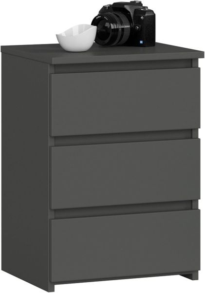 Home Collective Kommode 40 cm breit Holz Highboard Sideboard für Flur Schlafzimmer Wohnzimmer (Mehrzweckschrank Schrank schmal Kommode Schlafzimmer mit Schubladen), Kinderzimmer Organizer, 57 cm hoch mit 3 Schubladen graphit