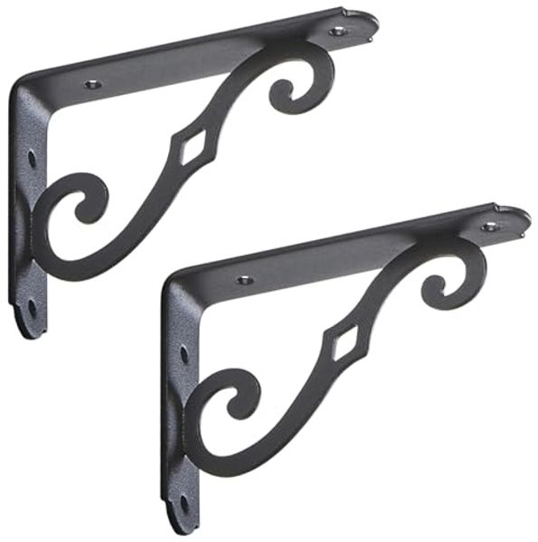 SO-TECH® Wandregalhalter Regalkonsole BLACKLINE II schwarz Tragkraft bis zu 30 kg / Paar, Set 2-tlg, 12,5 x 9 x 2,5 cm