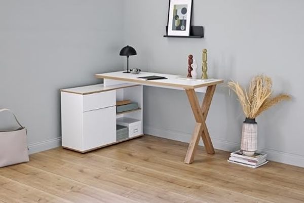 Jahnke Eckschreibtisch X-Club C 40 E Montana Eiche/Weiss