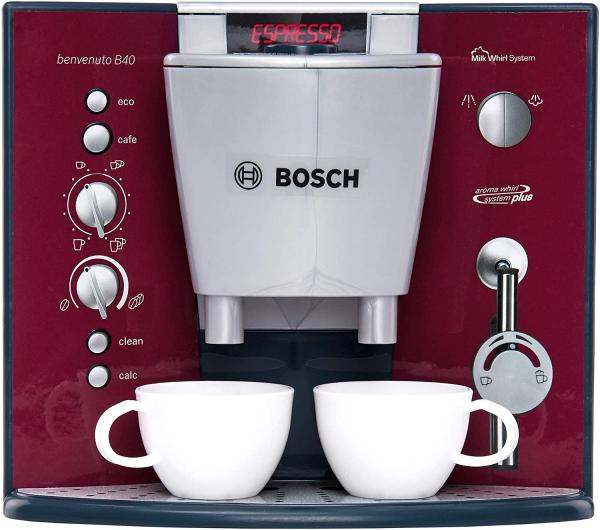 Theo Klein 'Bosch' Spielzeug Kaffeemaschine inkl. Zubehör, Kunststoff rot / anthrazit, 14,5 x 19,5 x 17 cm