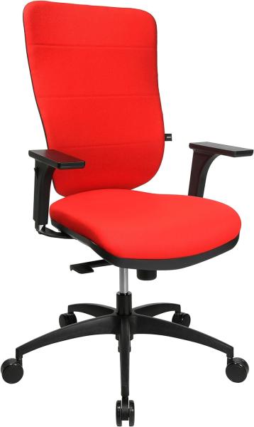 Topstar Soft Pro 100 inklusiv höhenverstellbaren Armlehnen Bürostuhl, Stoff, rot, 59 x 56 x 120 cm