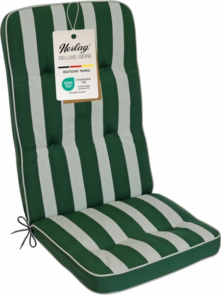 Herlag Hochlehnerauflage Tilly, (1 St), Gartenmöbelauflage 123x50x7cm Blockstreifen Grün-Gestreift 1 Stück
