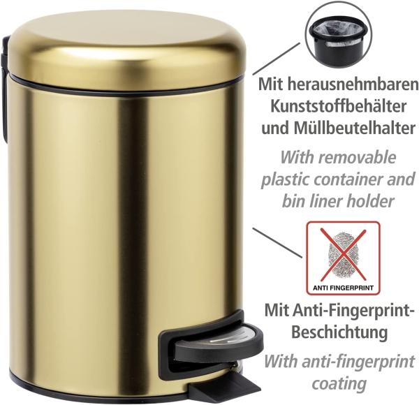 Kosmetikeimer LEMAN, kupferfarben, mattiert, 3 L, WENKO Bild 2