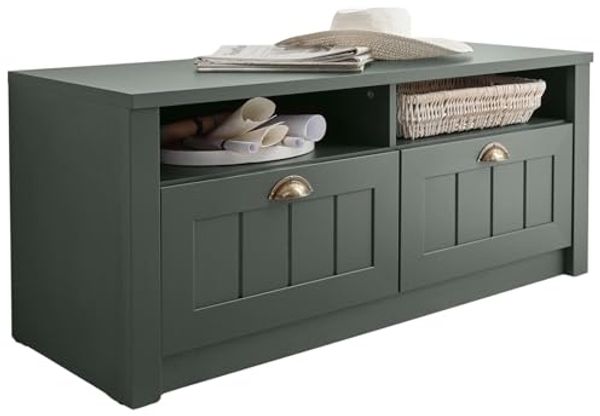Garderobe Sitzbank Forres in grün Landhaus 110 x 47 cm