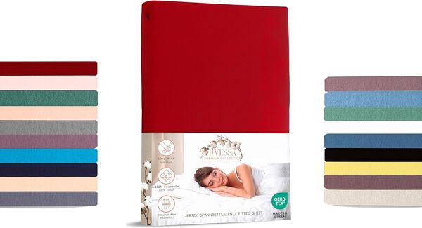 Livessa Spannbettlaken 180x200 cm aus Baumwolle Single-Jersey Stoff 140 g/m², Spannbetttuch/Bettlaken, Oeko-TEX Zertifiziert (M24M05FF9),Ultra weich
