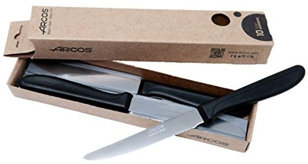 Arcos Serie Genova - Tafelmesser Set 6 Stück - Messer Mit Wellenschliff - Farbe Schwarz