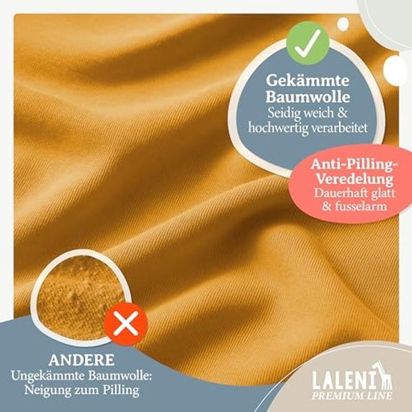 Laleni Premium Spannbettlaken Stubenwagen 40x90 cm - Oeko-Tex Zertifiziert, 100% Baumwolle, atmungsaktives Spannbetttuch Jersey Baby, 150 g/m², Spicy Mustard - Gelb Bild 3