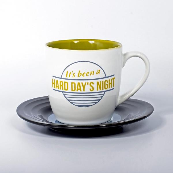 Thumbs Up LMMUGHDN Tasse Set Lyrical Mug Hard Day's Night Lennon and McCartney, Keramik, weiß, 15. 78 x 10 x 15. 7 cm, 2 EInheiten