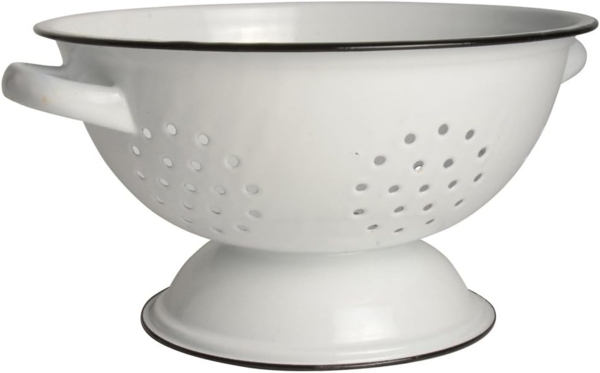 Ib Laursen - Sieb Emaille Weiß (0435-11) Küchensieb Nudelsieb Seiher Shabby