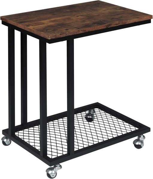 Beistelltisch mit Rollen aus MDF & Metall