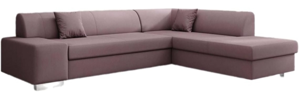 Designer Sofa Pina mit Schlaf- und Klappfunktion Stoff Rosé Rechts