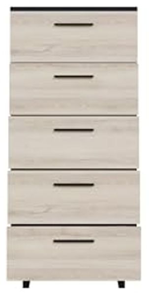 Forte SIRIUS CROWN Kommode mit 5 Schubladen, Holzwerkstoff, Schwarz Eiche/Comano Plum, B x H x T: 60,4 x 109,5 x 41,3 cm Bild 6