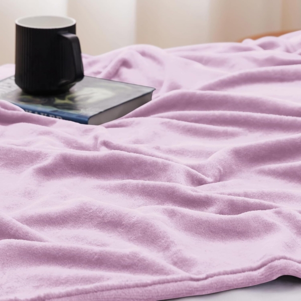 WAVVE Kuscheldecke Flauschig Decke Fleecedecke - Sofadecke Lila 220x240 cm Wohndecke Couchdecke Weich, XXL Groß Decke Sofa Leicht Bild 4
