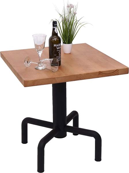 Bistrotisch HWC-G68, Beistelltisch Bartisch Loungetisch, Gastro-Qualität industrial 73x70x70cm ~ naturfarben