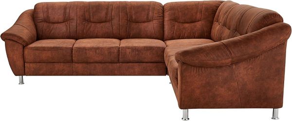 Cavadore Ecksofa Salisa mit Federkern, Polsterecke im klassischen Design, inkl. Bettfunktion, 264 x 86 x 244, mikrofaser braun Bild 3