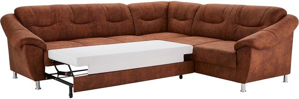 Cavadore Ecksofa Salisa mit Federkern, Polsterecke im klassischen Design, inkl. Bettfunktion, 264 x 86 x 244, mikrofaser braun Bild 5