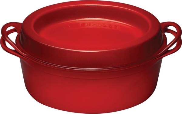 Le Creuset Bräter Doufeu oval 32 cm Kirschrot - Rot - 29 bis 32 cm