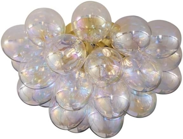 Qazqa Deckenleuchte Uvas, ohne Leuchtmittel, G9, Messing, Design, Glas, 6-flammig