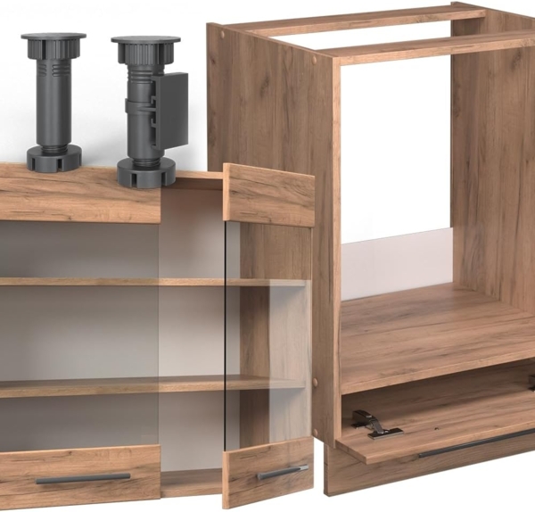 Eckküche Fame-Line Goldkraft Eiche 287 x 60 cm , AP Eiche Vicco Bild 5