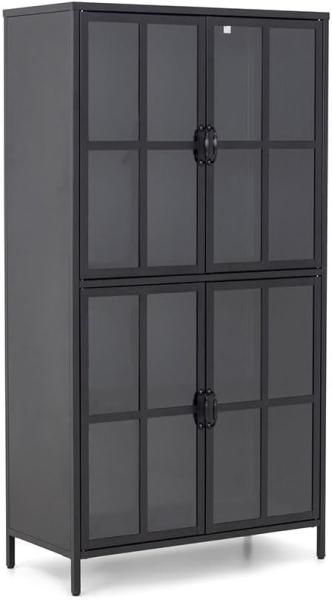 ebuy24 Vitrine Chilly Vitrinenschrank 4 Glastüren schwarz.