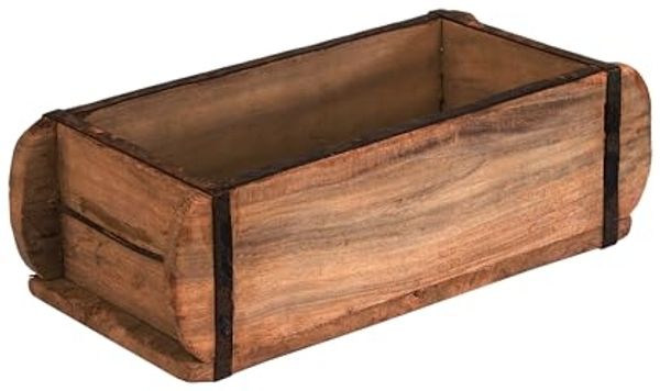 BigDean Holzkiste Alte Ziegelform 32x15x10cm Ein-Kammer Vintage Holz-Deko Shabby (Packung, 1 St, 1 stk), Aufbewahrungs und Deko Holzkiste in Handstrichziegel Form