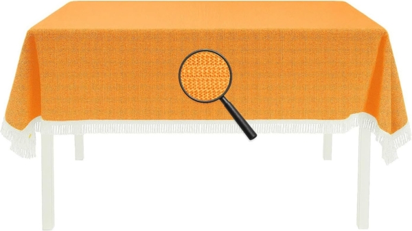 Gartentischdecke mit Fransen 130x160 cm eckig orange
