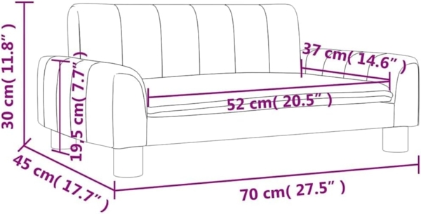 vidaXL Kindersofa Braun 70x45x30 cm Stoff 3196271 Bild 3
