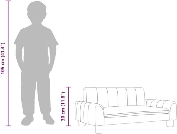 vidaXL Kindersofa Braun 70x45x30 cm Stoff 3196271 Bild 8
