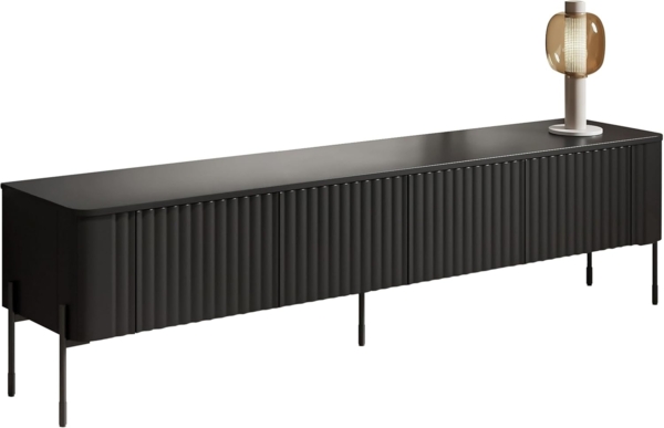 TV-Lowboard Veralli 190 (Farbe: Schwarz)