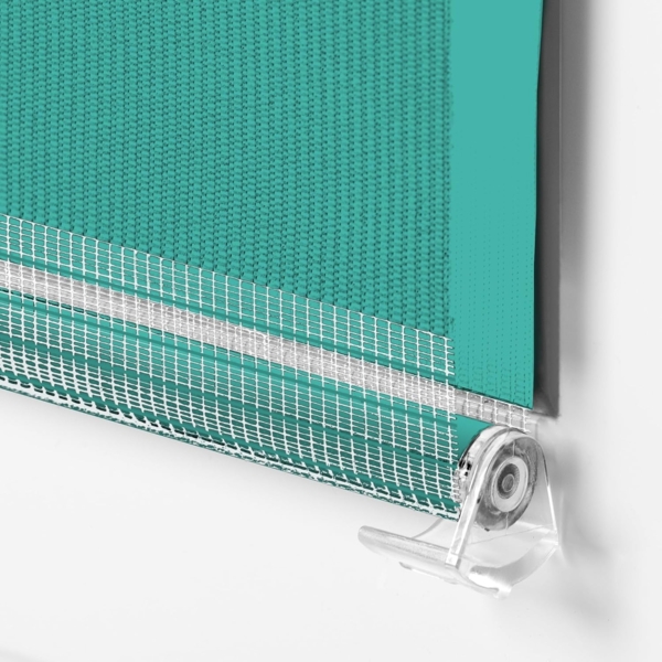 Doppelrollo Klemmfix ohne Bohren 80x130 cm Türkis Duo Rollo Klemmrollo Sonnenschutzrollo Fensterrollo für Fenster & Türen Zebrarollo Seitenzugrollo Bild 5