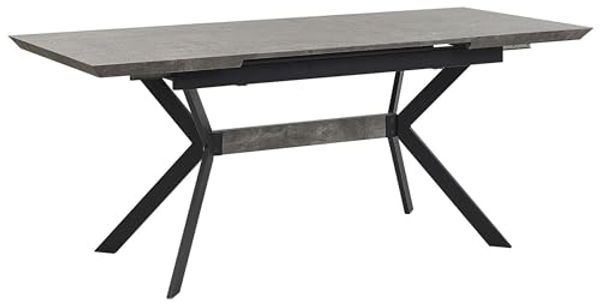 Esstisch Betonoptik / schwarz 140 / 180x80 cm ausziehbar BENSON