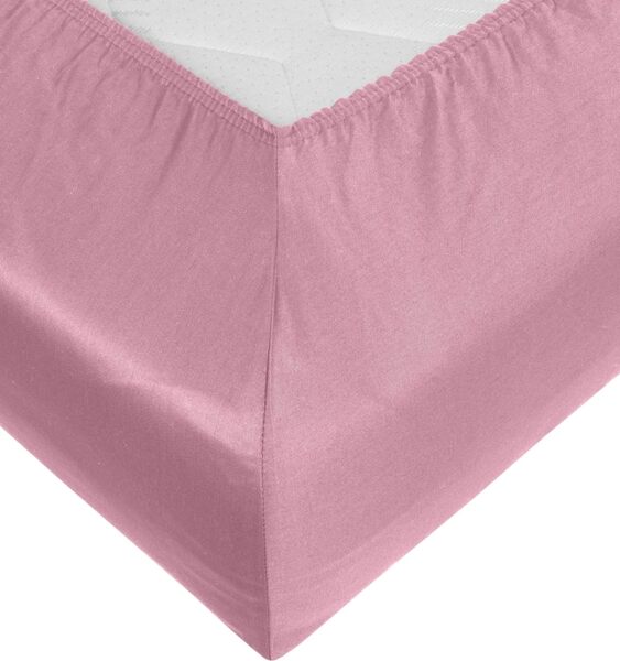Bettwaesche-mit-Stil Mako-Satin Spannbettlaken rosa 180x200cm Höhe 21-30cm Bild 3