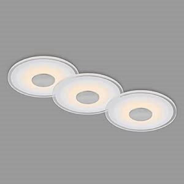 Di-Ka LED Einbauleuchte Verre 3er Set alu Ø 12 cm 6W, warmweiß