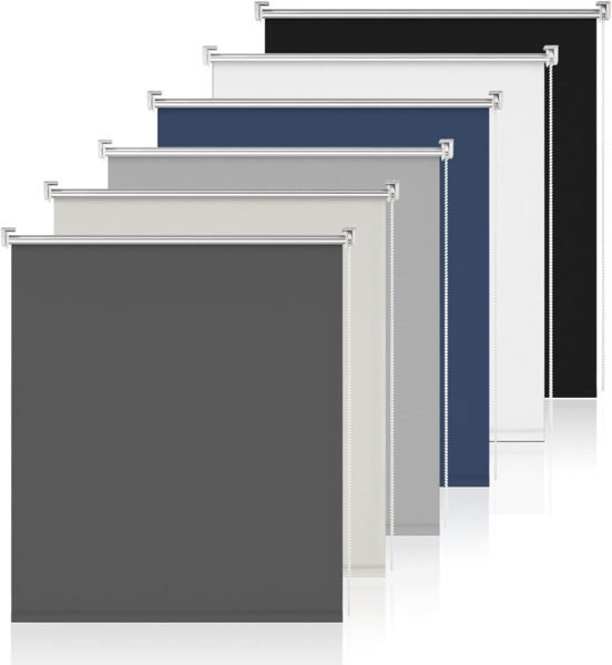 Verdunklungsrollo Klemmfix Rollo ohne Bohren Dunkelgrau B70 x H170cm-Stoffbreite 65cm Fenster Verdunkelung Jalousie Jalousien Sonnenschutz Fenster innen ohne Bohren Bild 1