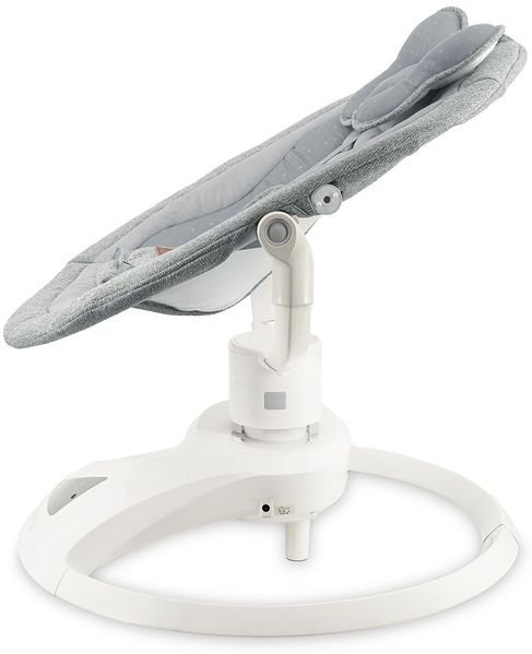 MoMi Babywippe PEARL für Babys bis 9 kg, 360° drehbarer Sitz, LED-Panel, Bluetooth, Fernbedienung, Batterie- oder Netzbetrieb, Netzteil mit USB-Kabel, 5-Punkt-Sicherheitsgurt, Bügel und Spielzeug Bild 11