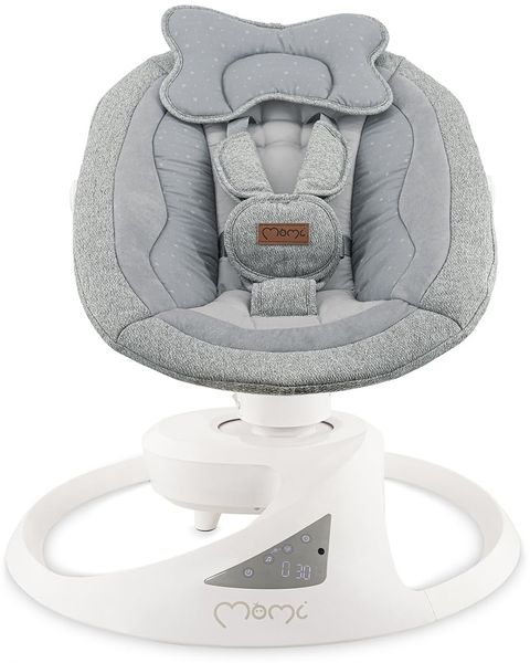 MoMi Babywippe PEARL für Babys bis 9 kg, 360° drehbarer Sitz, LED-Panel, Bluetooth, Fernbedienung, Batterie- oder Netzbetrieb, Netzteil mit USB-Kabel, 5-Punkt-Sicherheitsgurt, Bügel und Spielzeug Bild 9