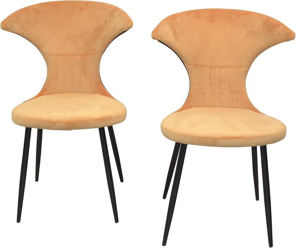 Samt-Polsterstuhl "Iris" (2 StÃ¼ck), ocker